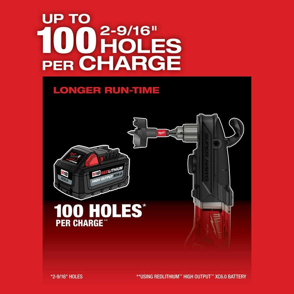 Milwaukee 2809-20 M18 FUEL Super Hawg 1/2" Right Angle Drill - Bare Tool - 7