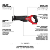Milwaukee 2821-80 M18 FUEL SAWZALL Recip Saw (Reconditioned) - 6