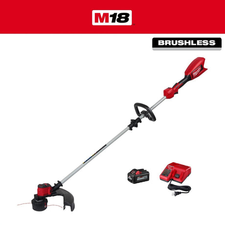 Milwaukee 2828-21E M18 Brushless String Trimmer Kit with 16 in. Cutting Swath and Easy Load Head (6.0Ah Battery)