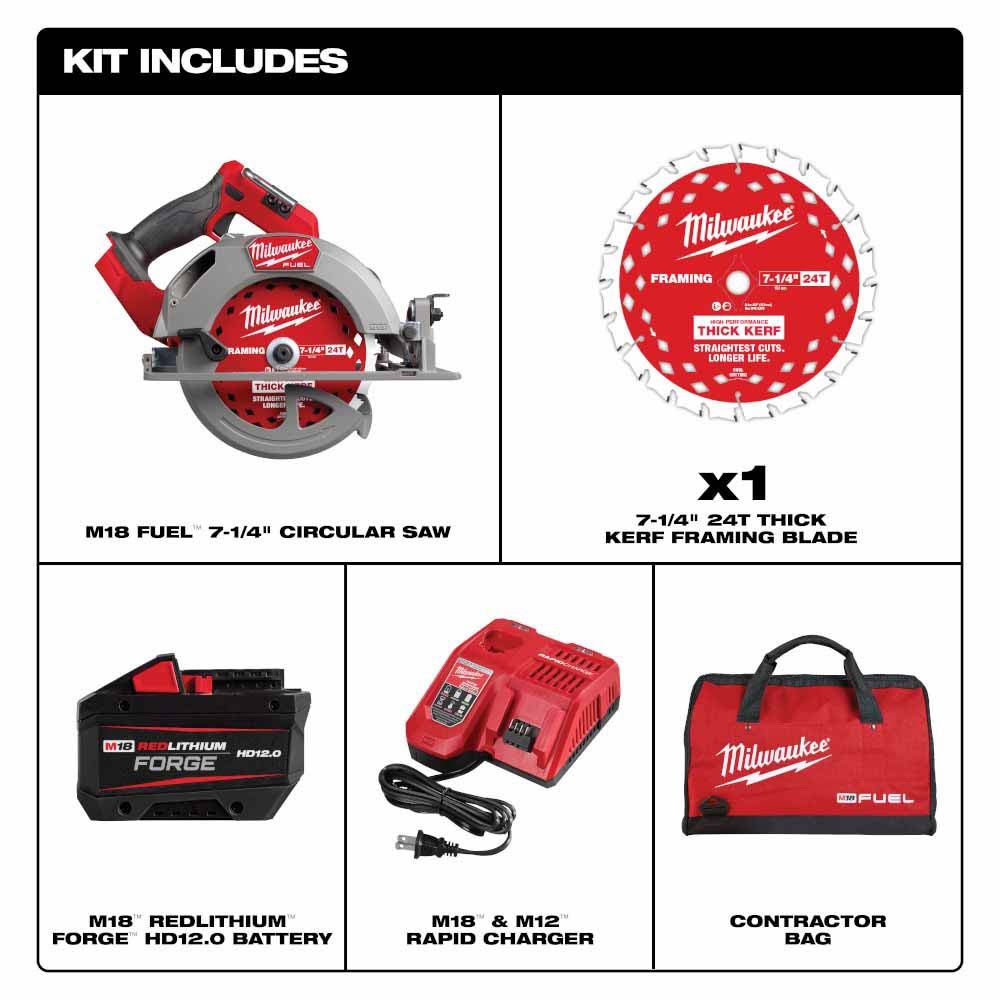 Milwaukee 2834-21HD M18 FUEL 7-1/4” Circular Saw Kit - 3