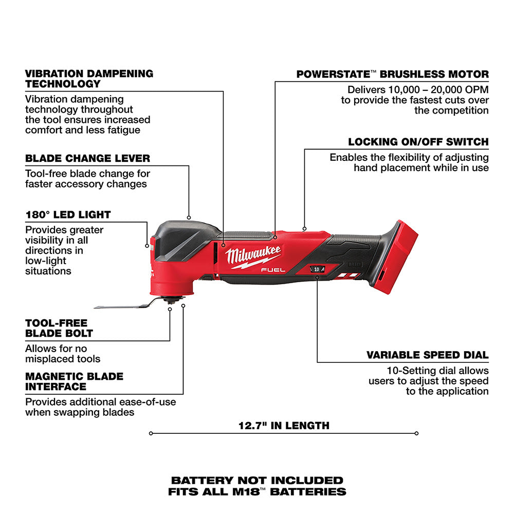 Milwaukee 2836-20 M18 FUEL™ Oscillating Multi-Tool (Bare-Tool) - 7