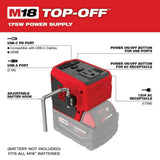 Milwaukee 2846-21HO M18 18-Volt 175-Watt Lithium-Ion Powered Compact Inverter with 6.0 Ah Battery - 2