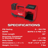 Milwaukee M18 Compact Tire Inflator, Tool Only - 5