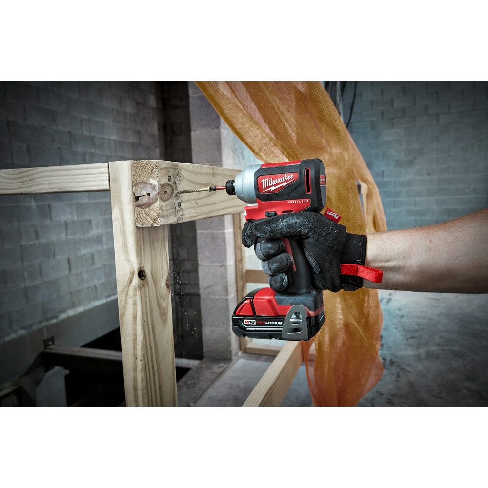 Milwaukee 2850-22CT M18 Compact Brushless 1/4" Hex Impact Driver Kit - 5