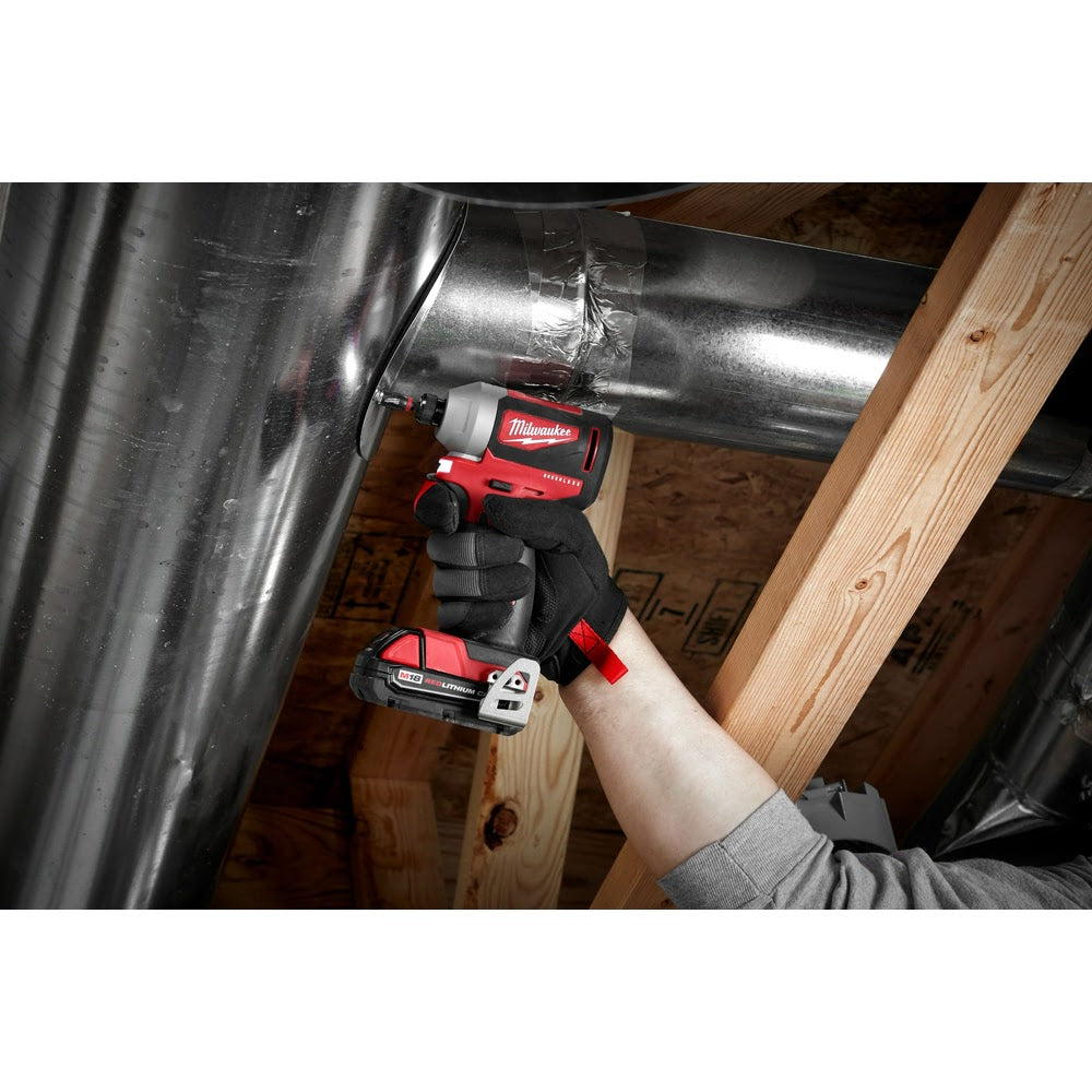 Milwaukee 2850-22CT M18 Compact Brushless 1/4" Hex Impact Driver Kit - 6