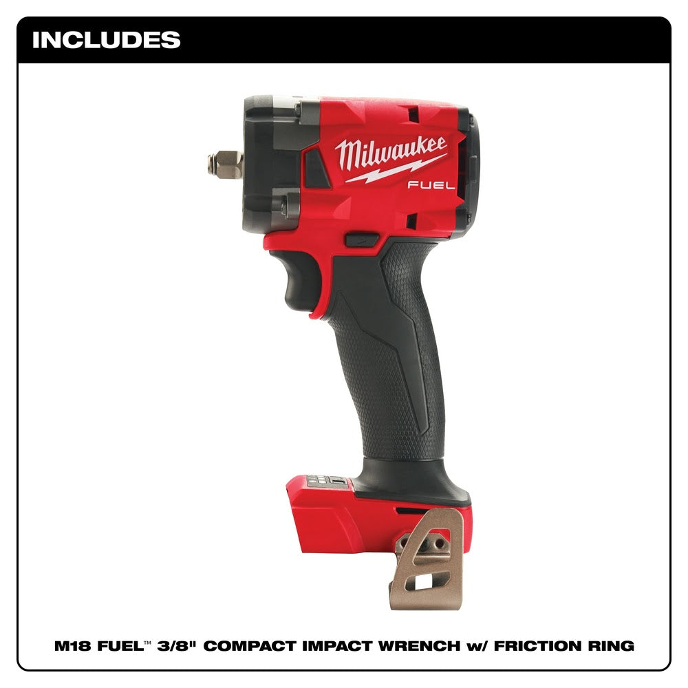 Milwaukee 2854-20 M18 FUEL 3/8" Compact Impact Wrench w/ Friction Ring Bare Tool - 2