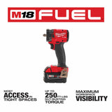 Milwaukee 2854-22 M18 FUEL™ 3/8" Compact Impact Wrench w/ Friction Ring Kit - 3