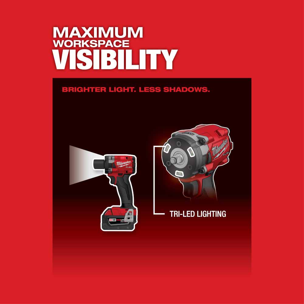 Milwaukee 2854-22 M18 FUEL™ 3/8" Compact Impact Wrench w/ Friction Ring Kit - 8