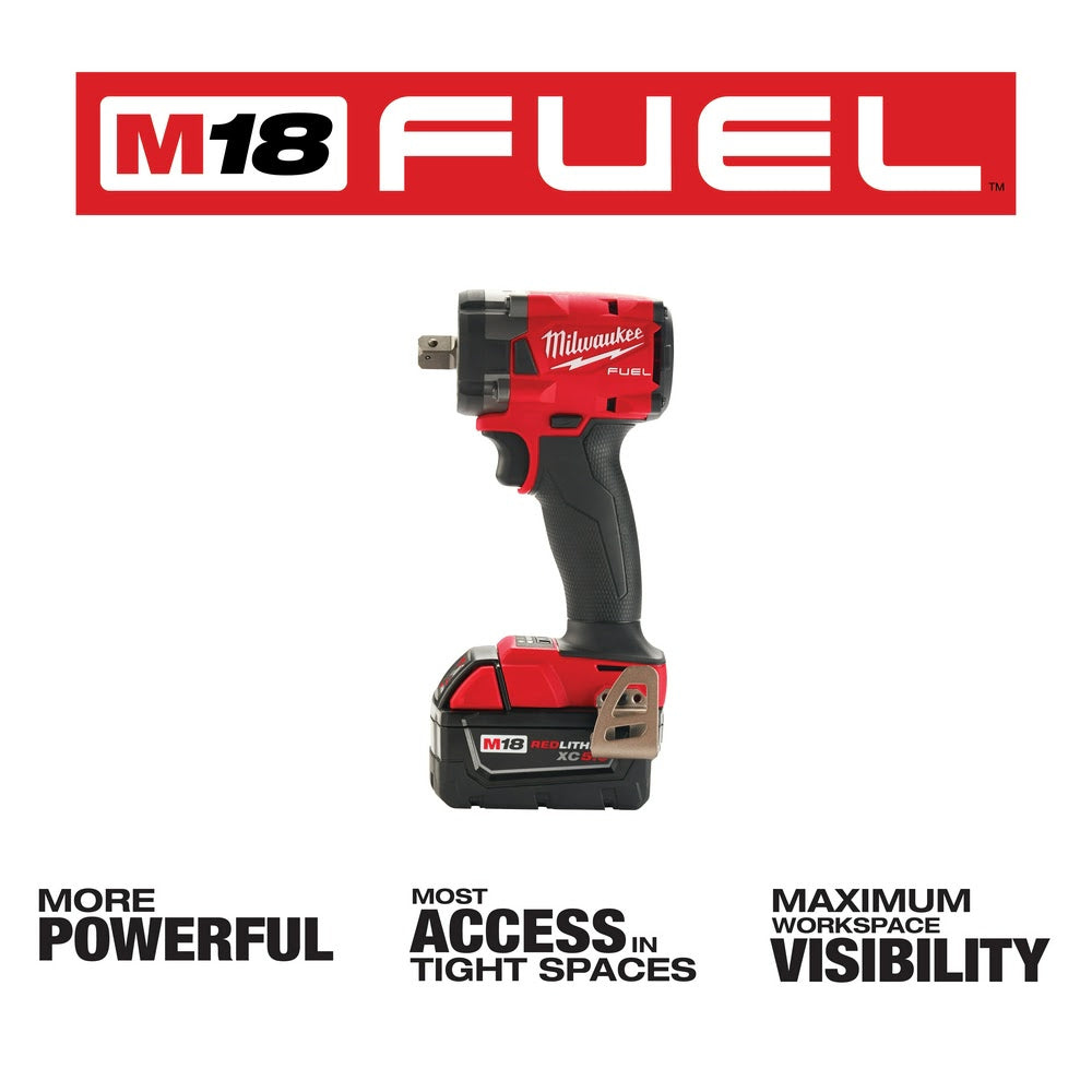 Milwaukee 2855P-22 M18 FUEL™ 1/2" Compact Impact Wrench w/ Pin Detent Kit - 3