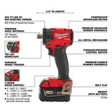 Milwaukee 2855P-22 M18 FUEL™ 1/2" Compact Impact Wrench w/ Pin Detent Kit - 4