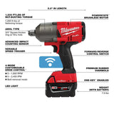 Milwaukee 2864-22R M18 FUEL w/ ONE-KEY High Torque Impact Wrench 3/4" Friction Ring Kit - 2