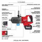 Milwaukee 2868-22HD M18 FUEL 1" D-Handle High Torque Impact Wrench w/ ONE-KEY Kit - 10