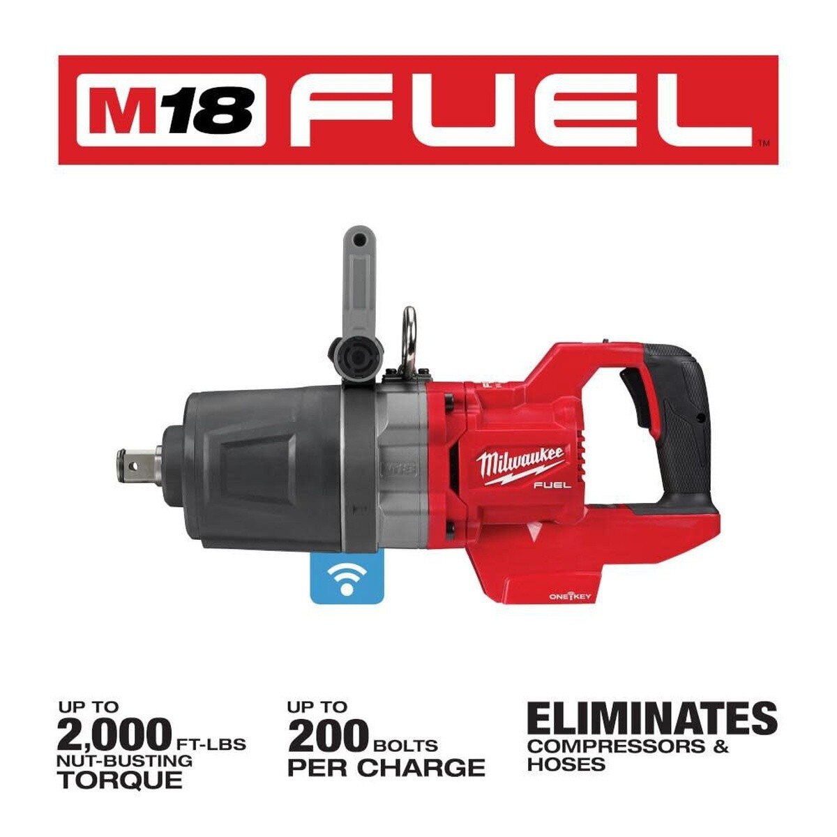 Milwaukee 2868-80 M18 FUEL 1" D Handle High Torque Impact Wrench with ONE KEY Reconditioned Bare Tool - 2