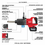 Milwaukee  2869-22HD M18 FUEL™ 1" D-Handle Ext. Anvil High Torque Impact Wrench w/ ONE-KEY™ - 4