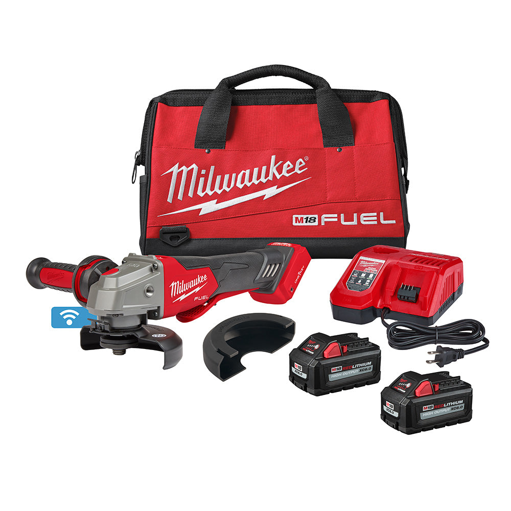 Milwaukee 2882-22 M18 FUEL™ 4-1/2" / 5" Braking Grinder w/ ONE-KEY™  Paddle Switch, No-Lock Kit - 16