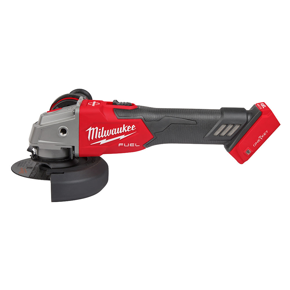 Milwaukee 2883-20 M18 FUEL™ 4-1/2" / 5" Braking Grinder w/ ONE-KEY™  Slide Switch, Lock-On - 13