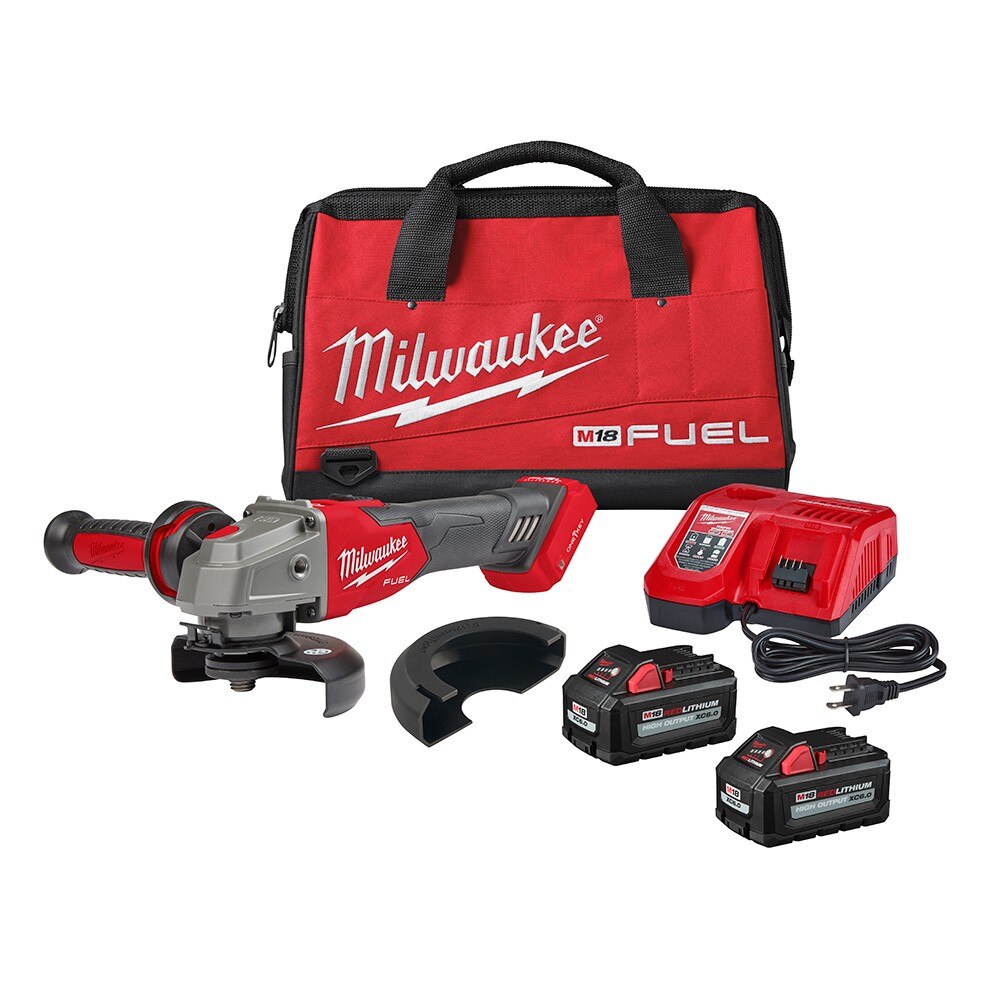 Milwaukee 2883-22 M18 FUEL™ 4-1/2" / 5" Braking Grinder w/ ONE-KEY™  Slide Switch, Lock-On Kit - 16