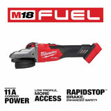 Milwaukee 2887-20 M18 FUEL™ 5" Flathead Braking Grinder, Slide Switch Lock-On - 5