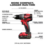 Milwaukee 2892-22CTM M18 18V Lithium-Ion Brushless Cordless Compact Drill/Impact Combo Kit (2-Tool) W/ (2) 2.0Ah Batteries, Charger & Bag - 3