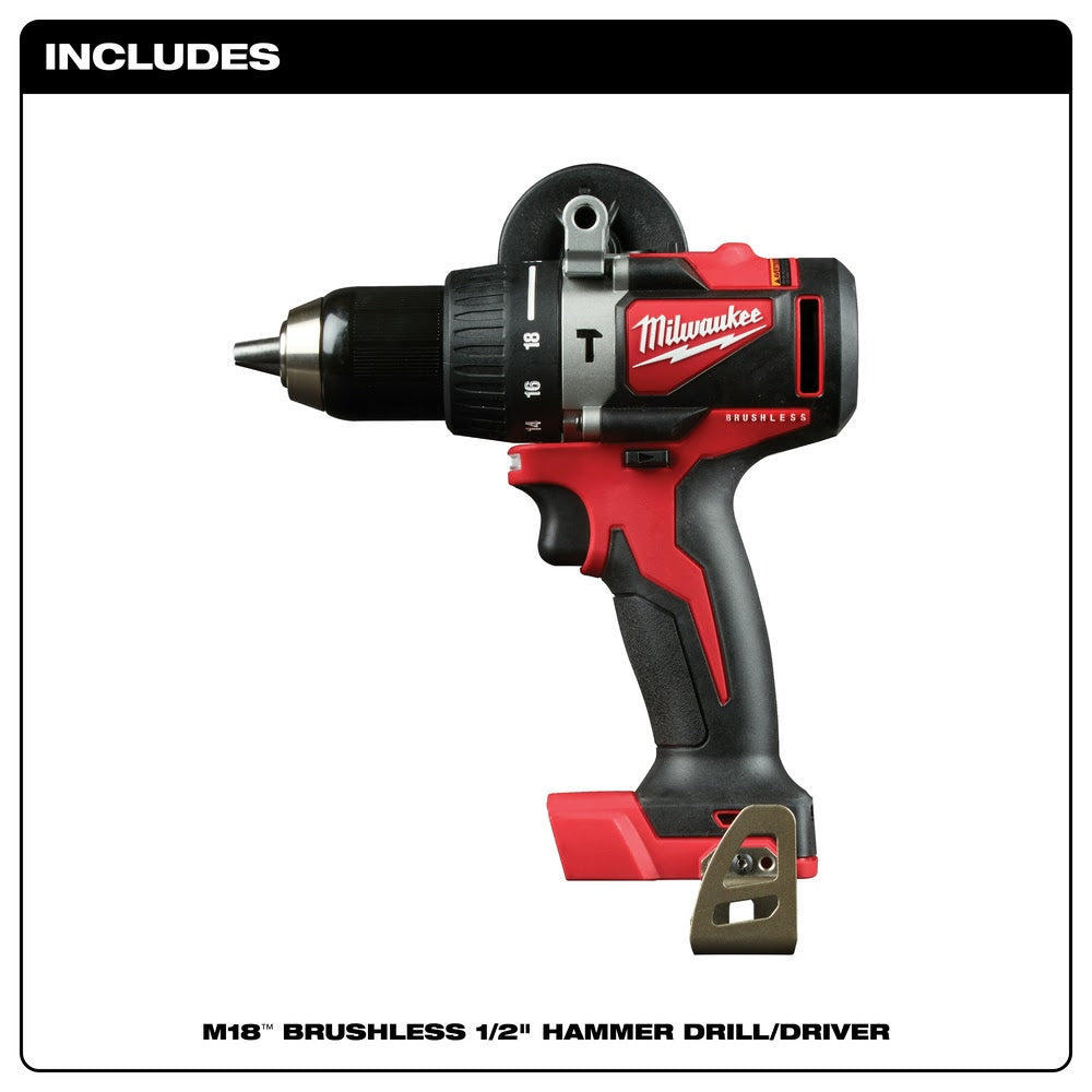 Milwaukee 2902-20 M18 Brushless 1/2" Hammer Drill Bare Tool - 4