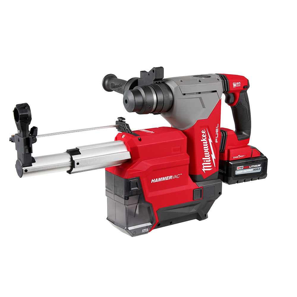 Milwaukee 2915-22DE M18 FUEL 1-1/8” SDS Plus Rotary Hammer Kit With Dedicated Dust Extractor - (2) XC6.0 Battery Pack - 4