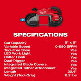 Milwaukee 2929S-20 M18 FUEL Deep Cut Dual Trigger Band Saw w/ ONE-KEY - 7