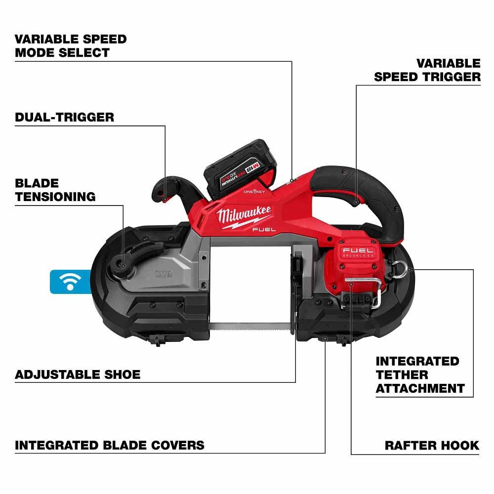 Milwaukee 2929S-22 M18 FUEL Dual Trigger Deep Cut Band Saw Kit - 4