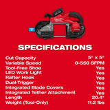 Milwaukee 2929S-22 M18 FUEL Dual Trigger Deep Cut Band Saw Kit - 8