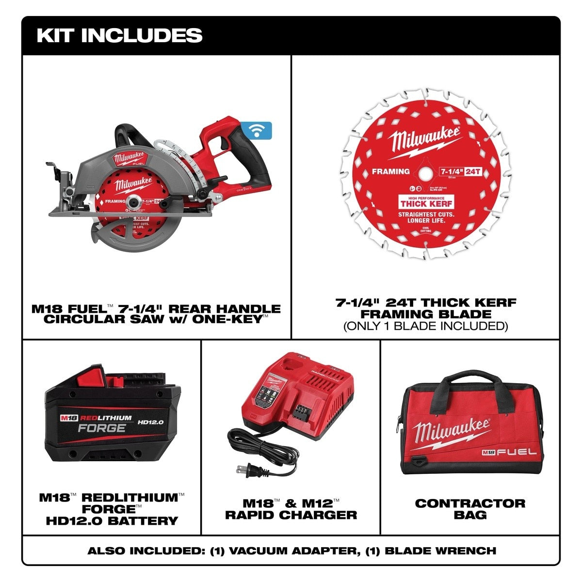 Milwaukee 2931-21HD M18 FUEL 7-1/4" Rear Handle Circular Saw Kit with ONE-KEY (12.0Ah Battery) - 4
