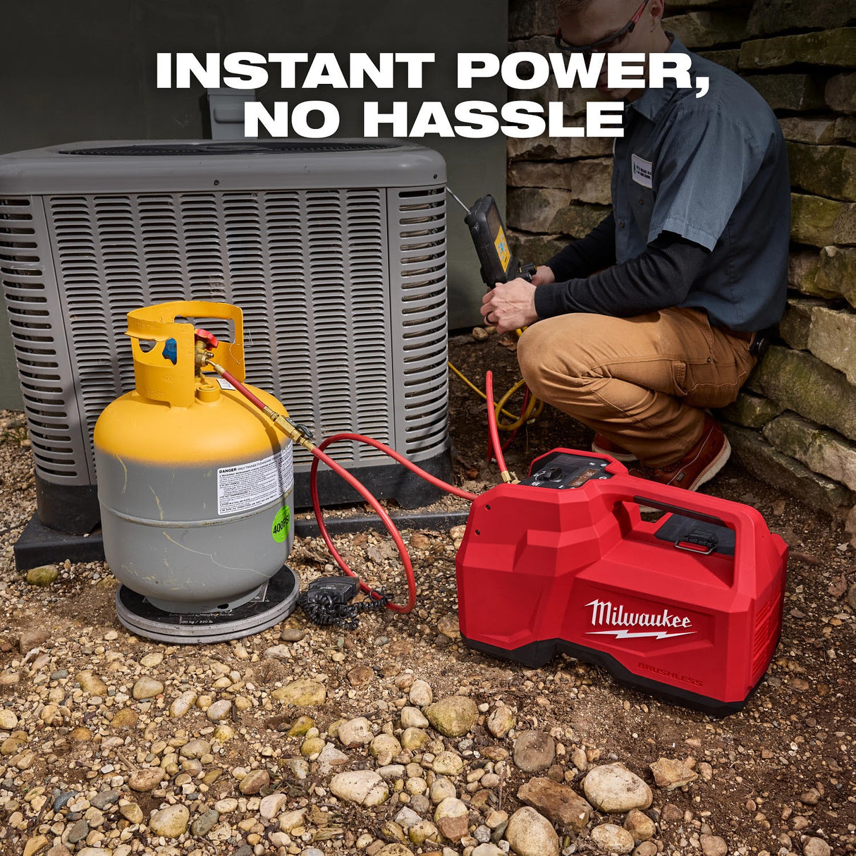 Milwaukee 2938-21 M18 Brushless Refrigerant Recovery Machine Kit with 12.0Ah Battery and Rapid Charger (2 Mesh Filter Screens) - 3