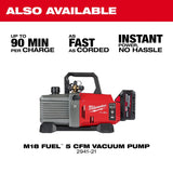 Milwaukee 2938-21 M18 Brushless Refrigerant Recovery Machine Kit with 12.0Ah Battery and Rapid Charger (2 Mesh Filter Screens) - 10