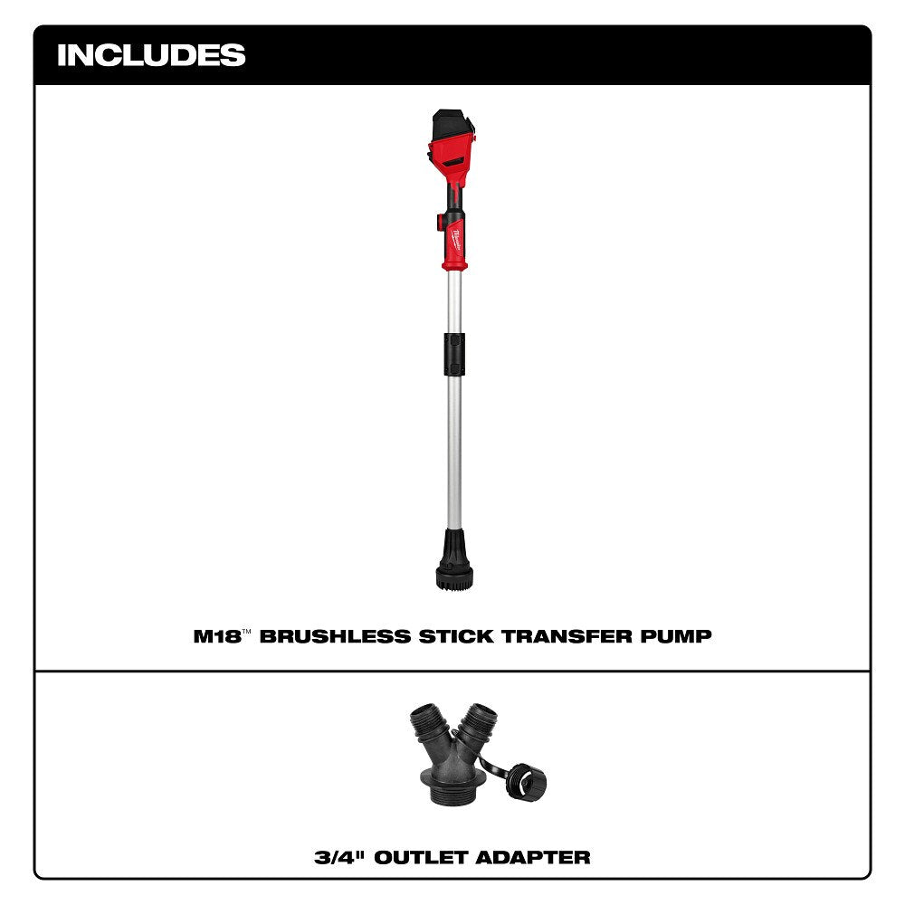 Milwaukee 2940-20 M18 Brushless Stick Transfer Pump - 3