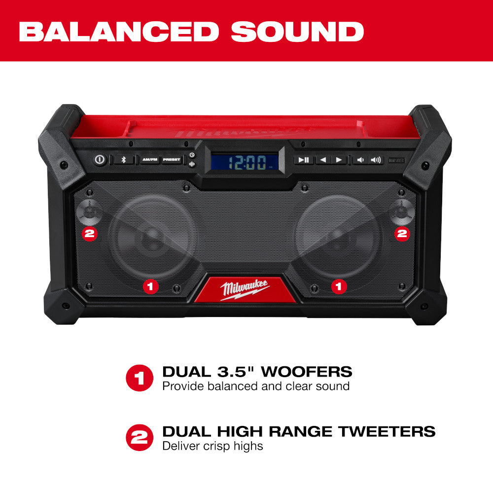 Milwaukee 2952-20 M18 Bluetooth Jobsite Radio - 4