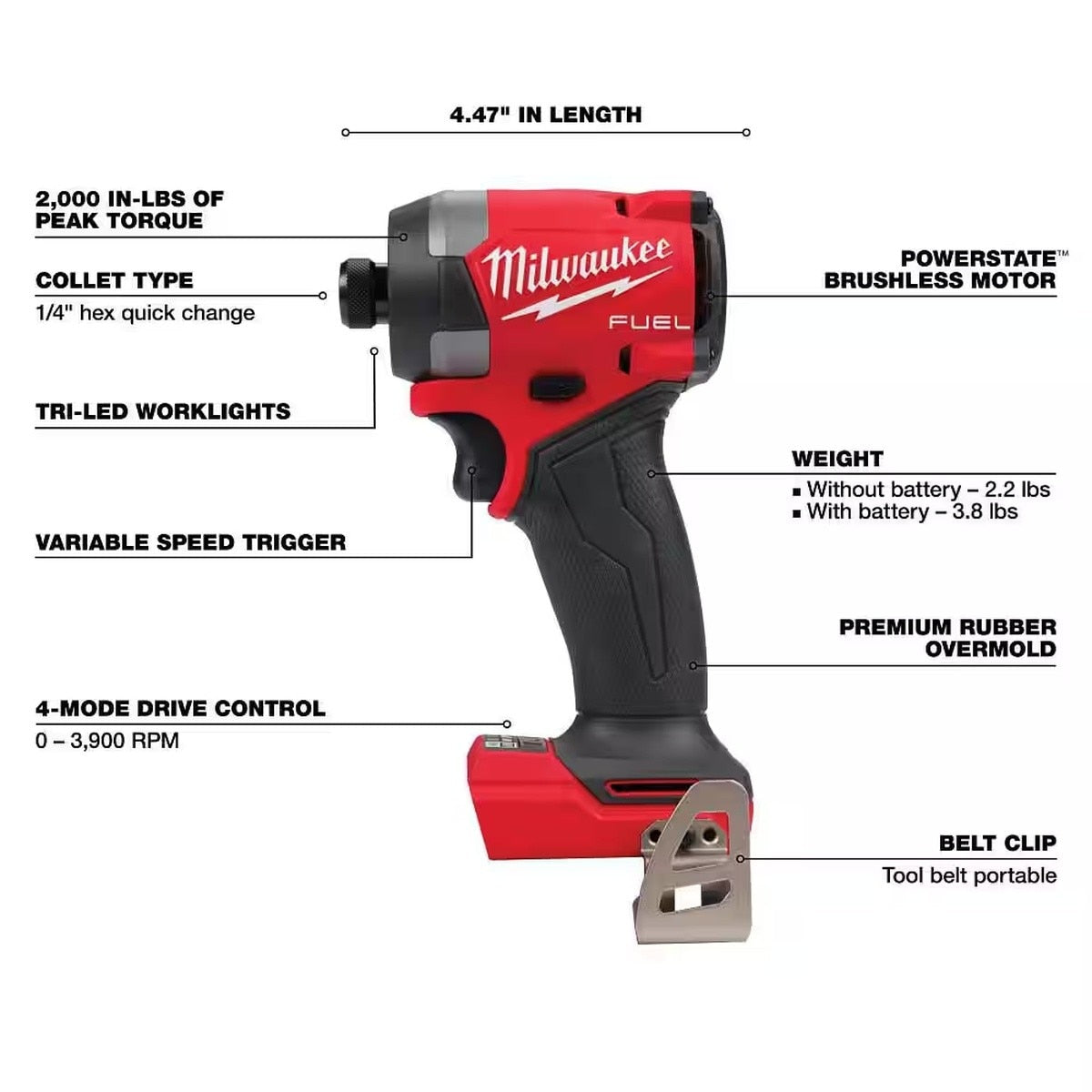 Milwaukee 2953-21HO 18V 1/4" Hex Brushless Cordless Impact Driver PACKOUT Kit with 5 Ah Battery - 3