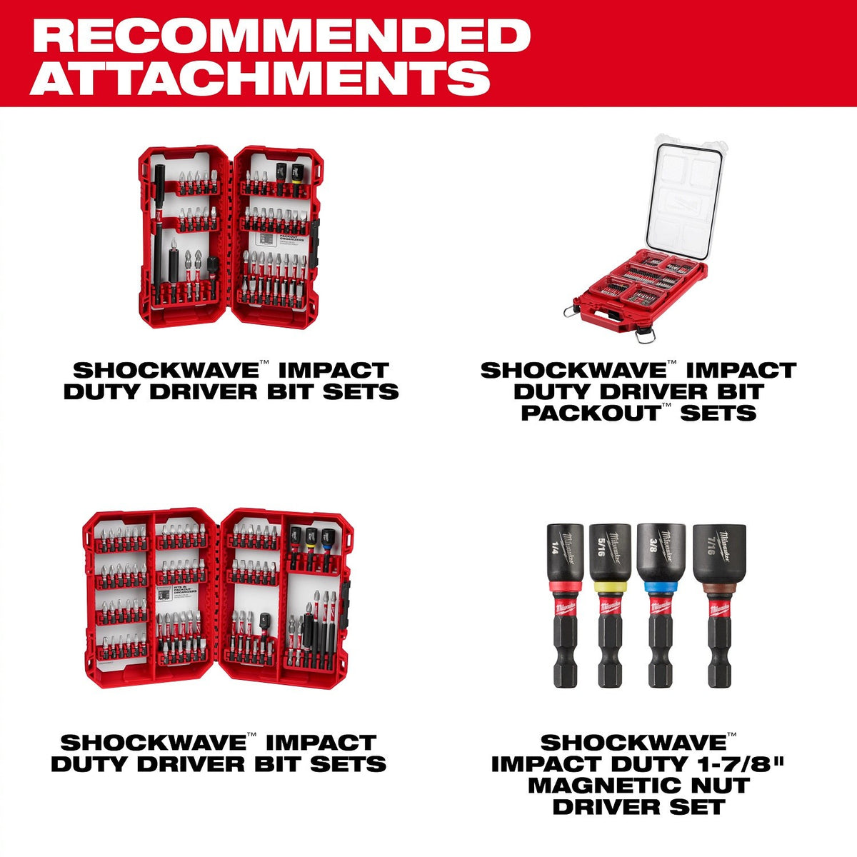 Milwaukee 2953-21HO 18V 1/4" Hex Brushless Cordless Impact Driver PACKOUT Kit with 5 Ah Battery - 5