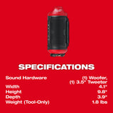 Milwaukee 2955-20 M12 Bluetooth Jobsite Speaker w/ PACKOUT Compatibility - 5