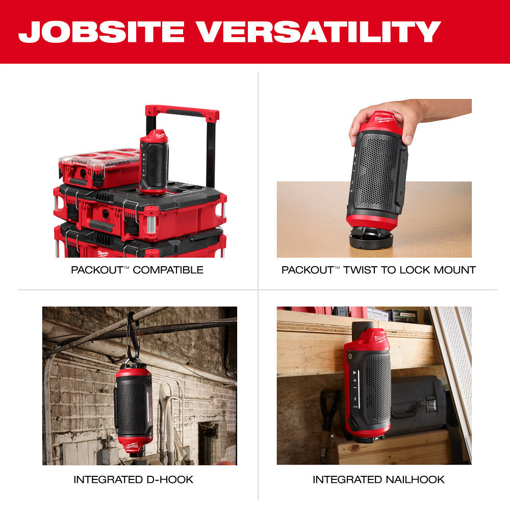 Milwaukee 2955-20 M12 Bluetooth Jobsite Speaker w/ PACKOUT Compatibility - 10