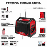 Milwaukee 2956-20 M18 Bluetooth Jobsite Radio and Charger with AUDIO-LINK and USB-C - 3