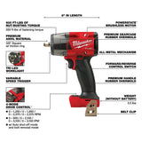 Milwaukee 2960-80 M18 FUEL 3/8" Mid-Torque Impact Wrench with Friction Ring Bare Tool Reconditioned - 4