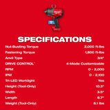 Milwaukee 2964-20 M18 FUEL 3/4" High Torque Impact Wrench with ONE-KEY Bare Tool - 10