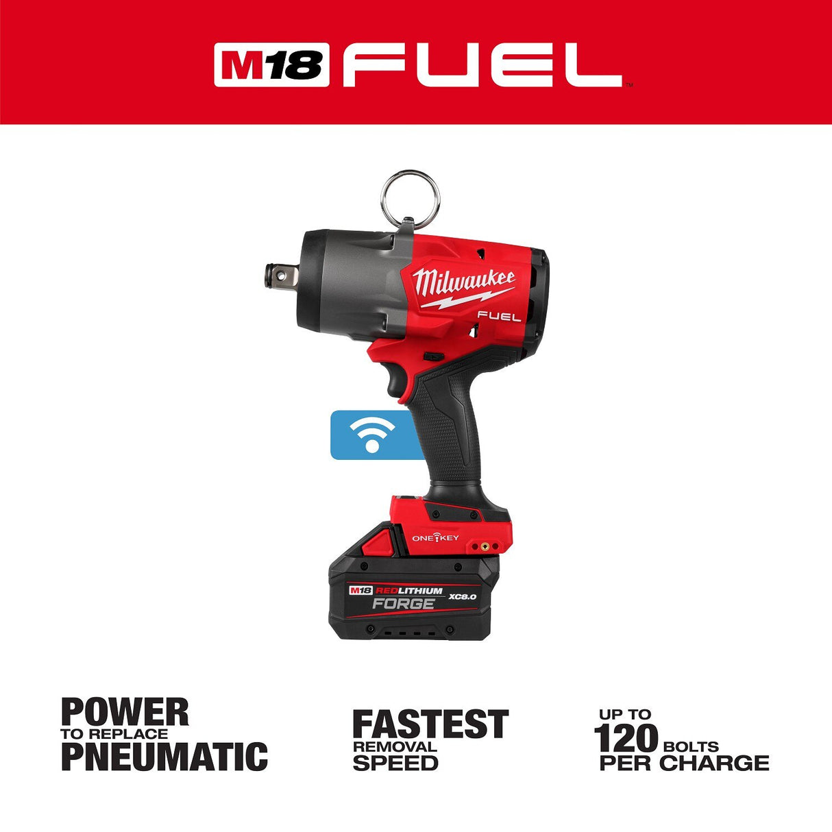 Milwaukee 2964-22 M18 FUEL 3/4" High Torque Impact Wrench Kit with ONE-KEY (2 Batteries) - 2