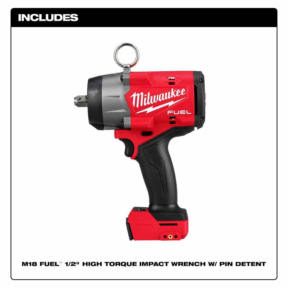 Milwaukee 2966-20 M18 FUEL 1/2" High Torque Impact Wrench w/ Pin Detent - 2