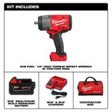 Milwaukee 2967-21B M18 FUEL 1/2" High Torque Impact Wrench w/ Friction Ring Kit - 3