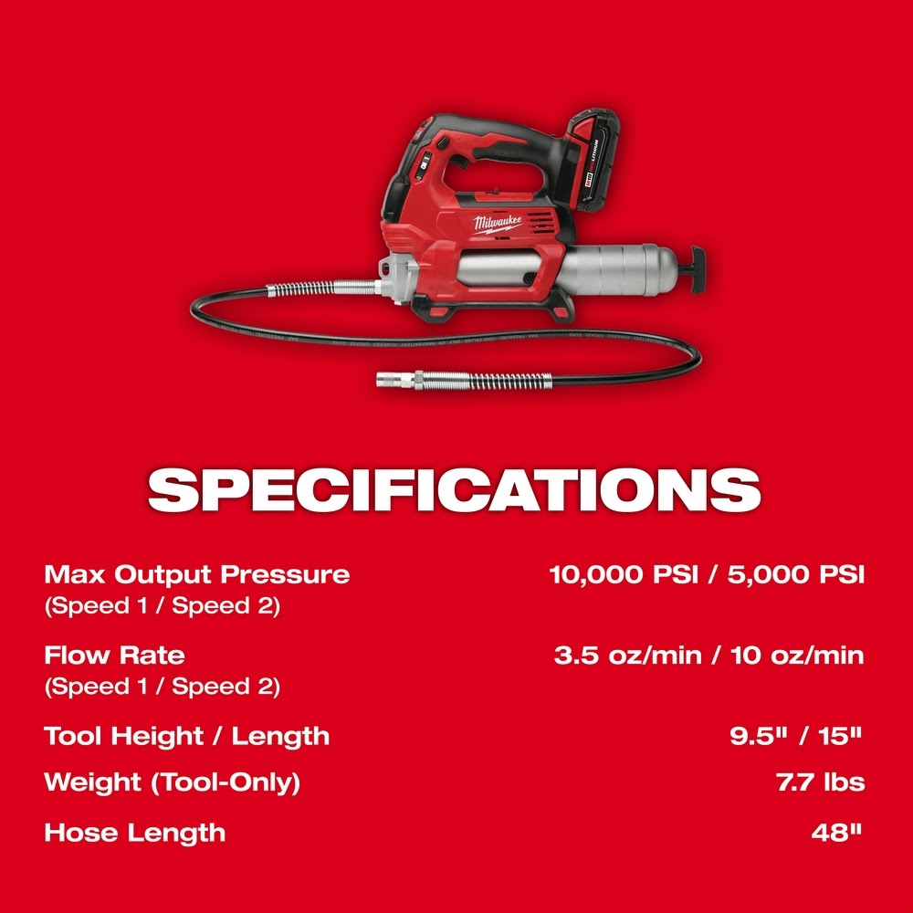 Milwaukee 2967-22GG M18 FUEL 1/2" HTIW w/ Friction Ring & Grease Gun Combo Kit - 10