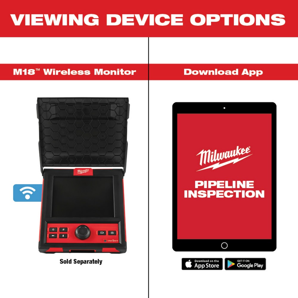 Milwaukee 2972-22 M18 100' Flexible Pipeline Inspection System - 8