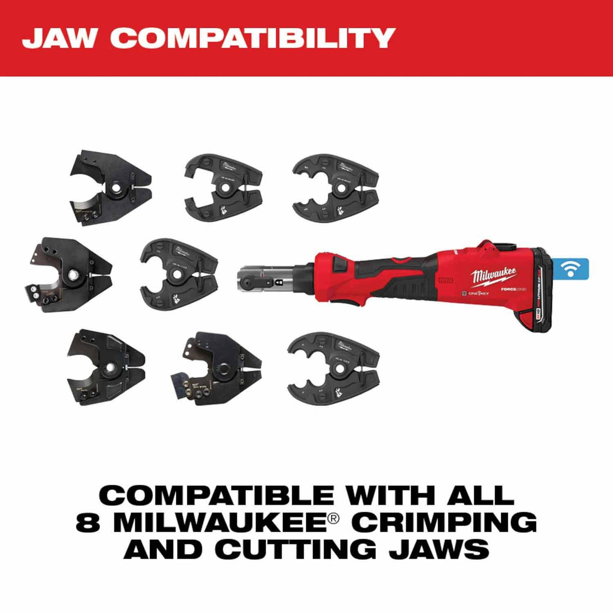 Milwaukee 2978-20K M18 FORCE LOGIC 6T Linear Utility Crimper w/ Kearney Jaw - 7