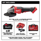 Milwaukee 2980-22 M18 FUEL 4-1/2" 6" GRINDER, PADDLE SWITCH NO-LOCK 2 BATT KIT - 2