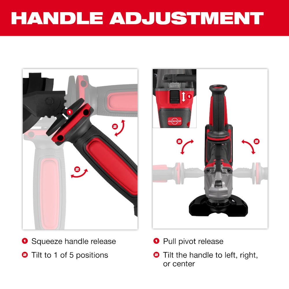 Milwaukee 2986-20 M18 FUEL 4-1/2" / 5" Dual-Trigger Braking Grinder - 9