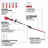 Milwaukee 3012-20 M18 FUEL Pole Articulating Hedge Trimmer - 2