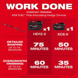 Milwaukee 3012-21 M18 FUEL Pole Articulating Hedge Trimmer Kit - 6